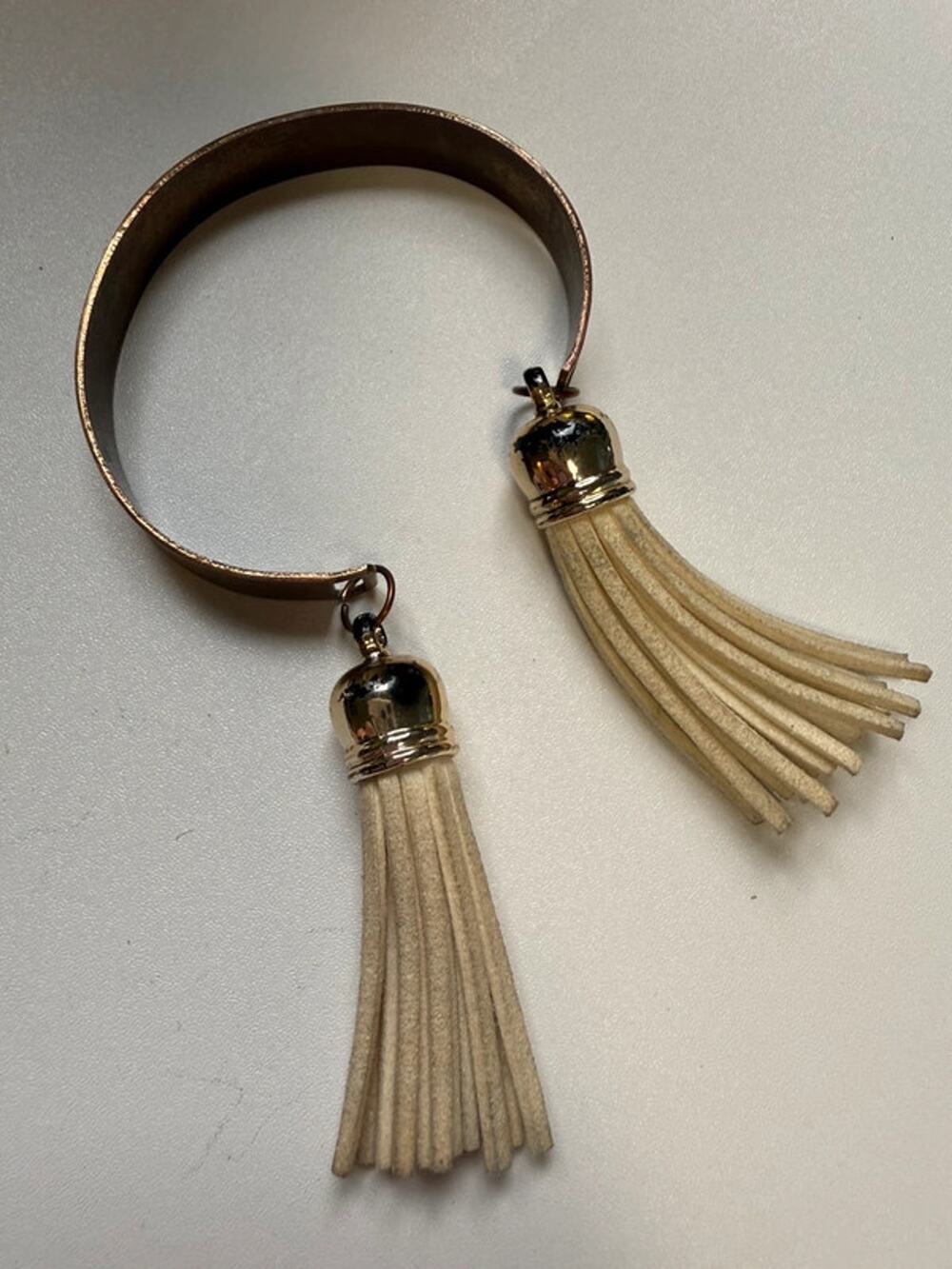 Vintage Copper bracelet with fringe accessories